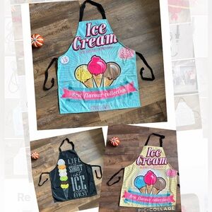 Set of 3 Ice Cream Themed Aprons